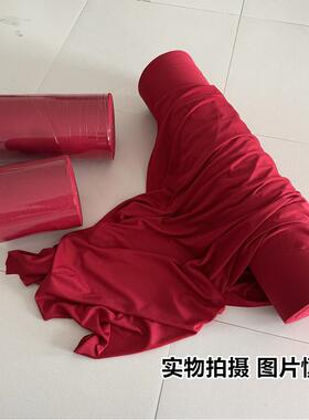 红色牛奶丝台布20250110卷布舞婚礼场景布置吊顶装料饰布幔结婚背