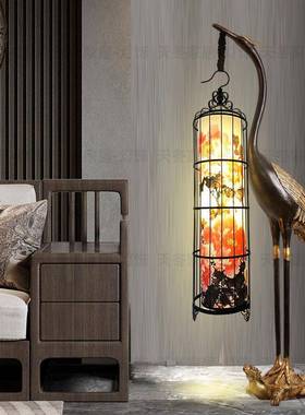 新中落地灯仙鹤荷花灯笼38665结婚室酒店茶客厅仿件古装式饰立式