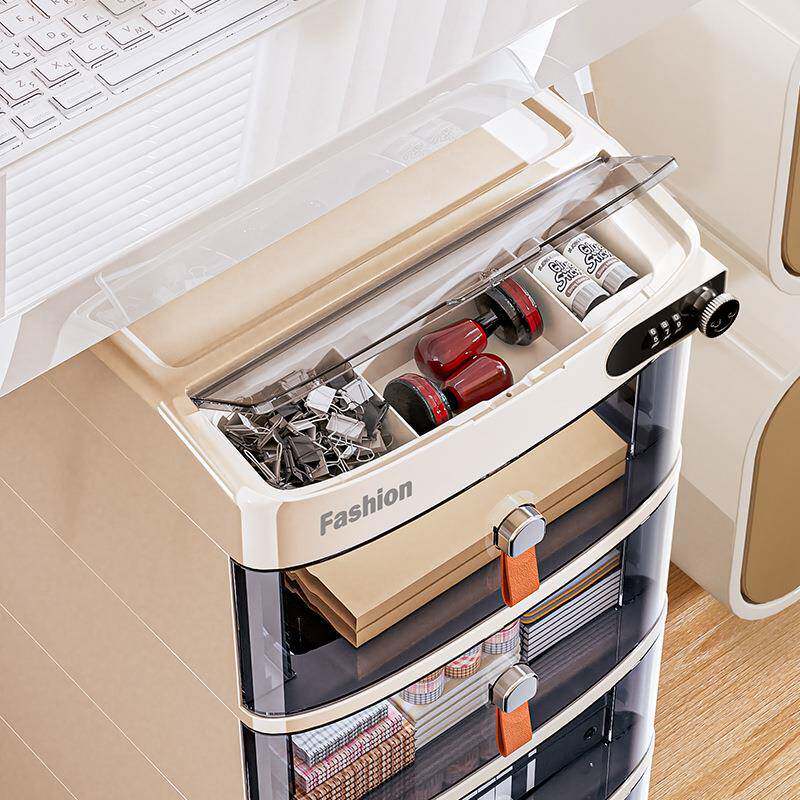 文XL8884桌件柜办公室储物柜桌下移子动档资料抽屉柜小柜带案锁密