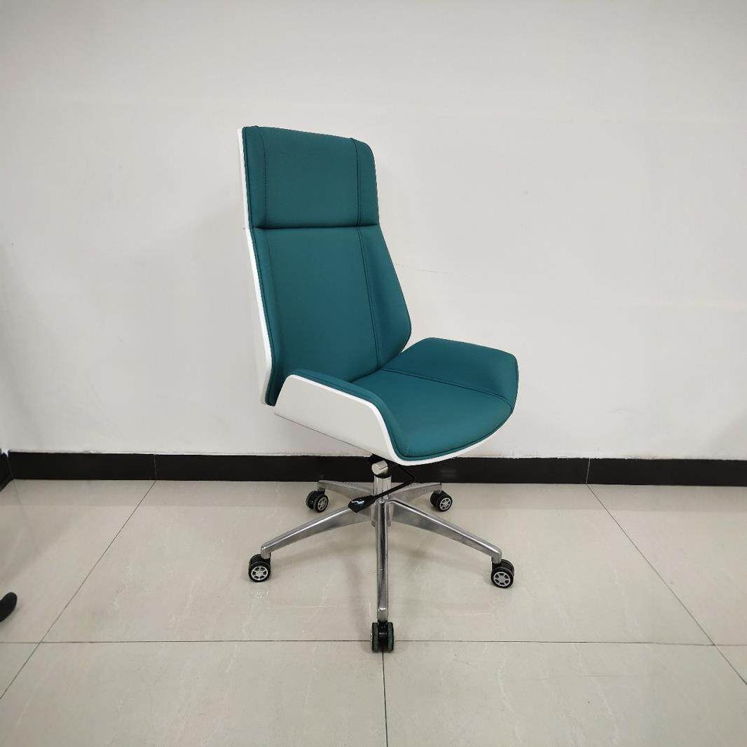 老板办公椅家用简约舒适会议室书房卧室总控台指挥中心白色烤漆椅