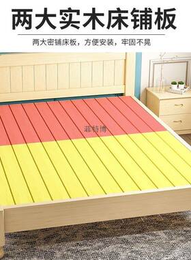 实木床现代KNO简约118米双人床1白色.5米单人床米经济型家用.简易