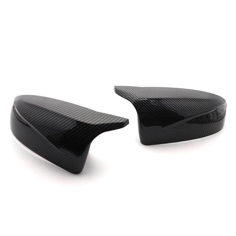 现货！适用宝马x5适用于宝x6E70于E71碳纤亮黑牛角替换款后视镜壳