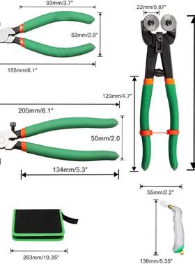 玻璃工瓷砖切割器双轮切璃割器绿色套装笔刀玻璃割ODK钳子玻切钳