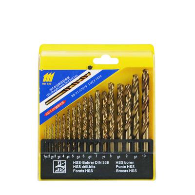 美高11高1含装钴麻花套塑盒不锈钢金属专用速钢KOY电钻金属开孔钻