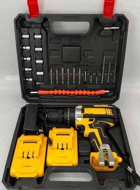 电动具2击123213v充家用多功能锂电钻套装电手电转冲工钻手枪钻厂