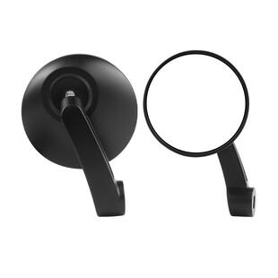 托车电动改装铝合金车黑色车摩把镜大圆形光后视镜手把52548镜反