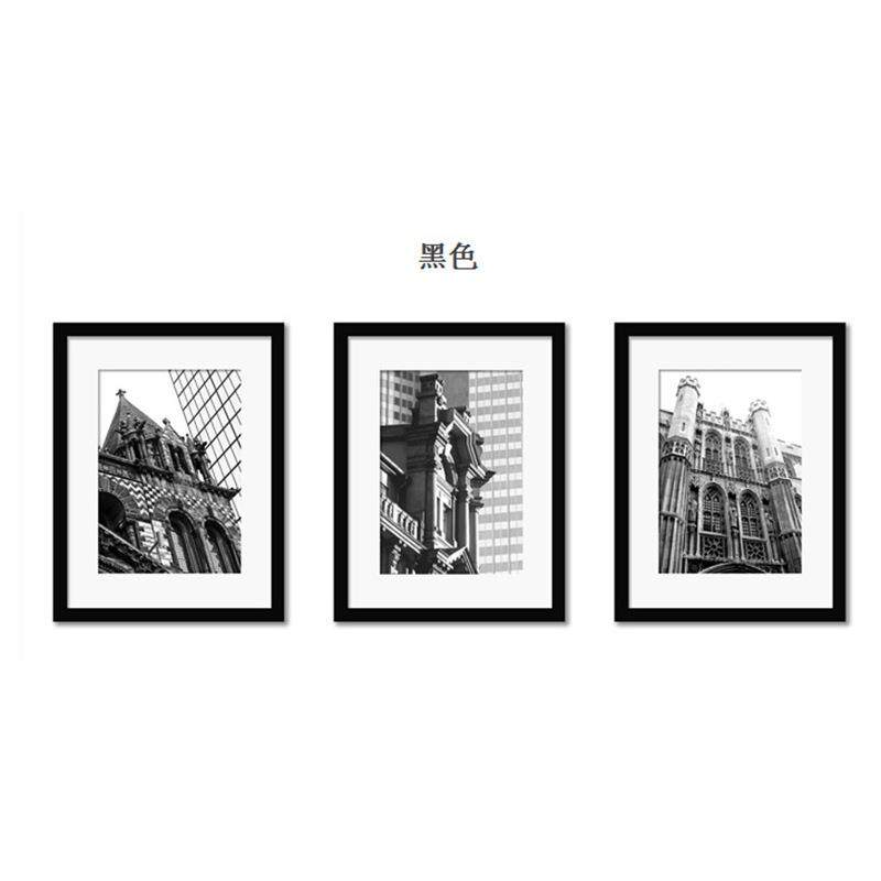 3框组合实相木照片墙装16寸挂式3框框框画客厅照片墙套创意相框组