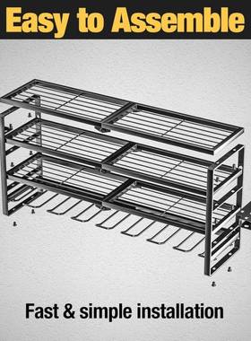 壁挂式车库具收纳挂架IJK65561金属五工金工具置物架层动工具架电
