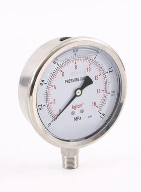 Y100不锈钢耐震力表CST0-40压电接点自压水压力表远传来液水压气