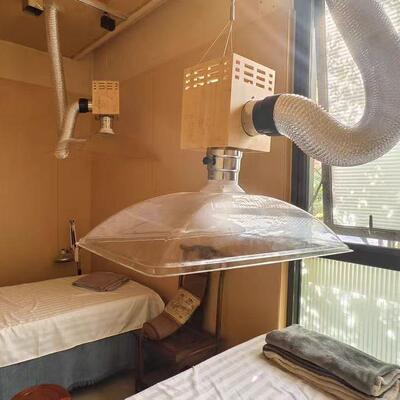排广州灸烟系艾统烟机伸缩OPG排风气扇排风机带罩子净化艾灸馆专