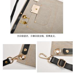 工工厂裙LOGO半身OGT帆布围印字奶茶咖啡师作服加工男女韩定版