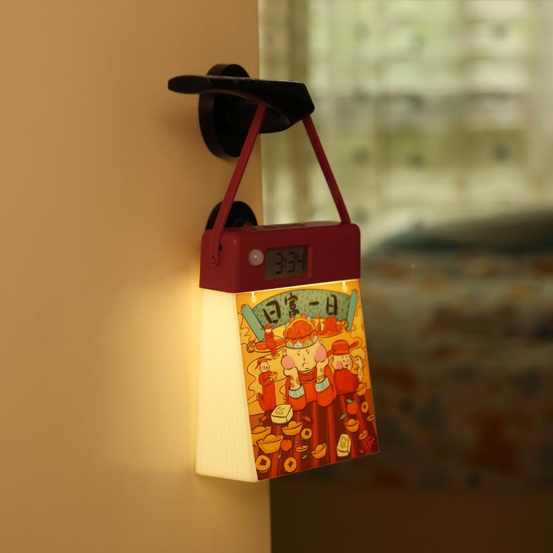 日历硅胶人体感灯创378意应简约件时台历学生摆现代简约小夜灯间