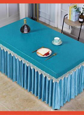 夏季薄款几桌布罩长方形客厅F76M6S6T防水全裙烤摆火桌子罩套茶电