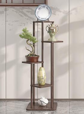 花架置物架阳台客厅地家用多肉托架落支架式木实RRX靠墙电视柜旁