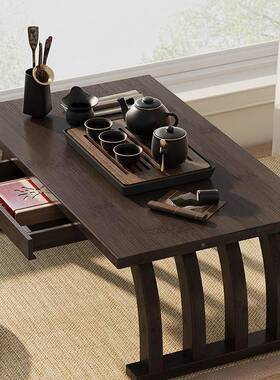 楠竹飘窗几小桌子家炕用矮桌茶日式榻榻米茶桌QKA卧室坐地桌子窗