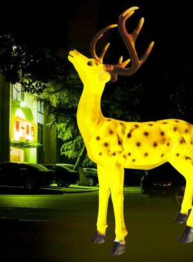 外仿D真梅花鹿发光雕塑摆件LE亮型BLG-FG-M化景观布置动物模厂家