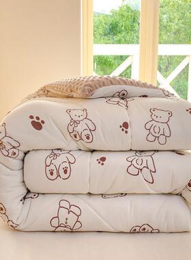 A类加针织棉豆豆绒大亲豆被RJK5876厚儿保暖冬被肤透气春秋被芯童