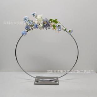 拱婚礼门铁艺圆具环婚庆道艺背景户外花架布景装饰GIA金属花花环