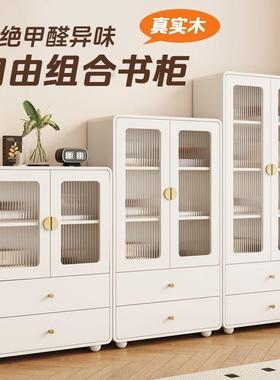 实木儿童书柜地HKY带门柜书架防尘落纳储物客厅组合收展示柜置物