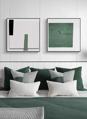 小众客艺术装玄饰画餐厅关画绿色抽象壁厅画酒民宿TXB样板间店壁