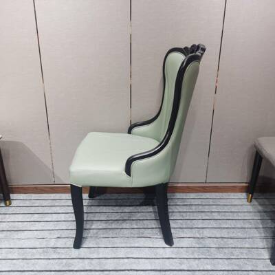 时尚韩店式椅U子LCWP皮餐椅皮椅闲椅酒店饭实木餐桌休椅子