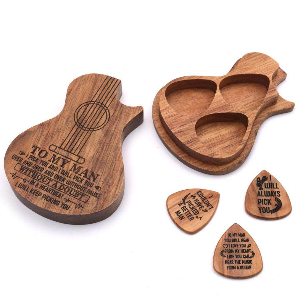 吉他ZXX背+拨+片木盒+带拨片纹变调夹