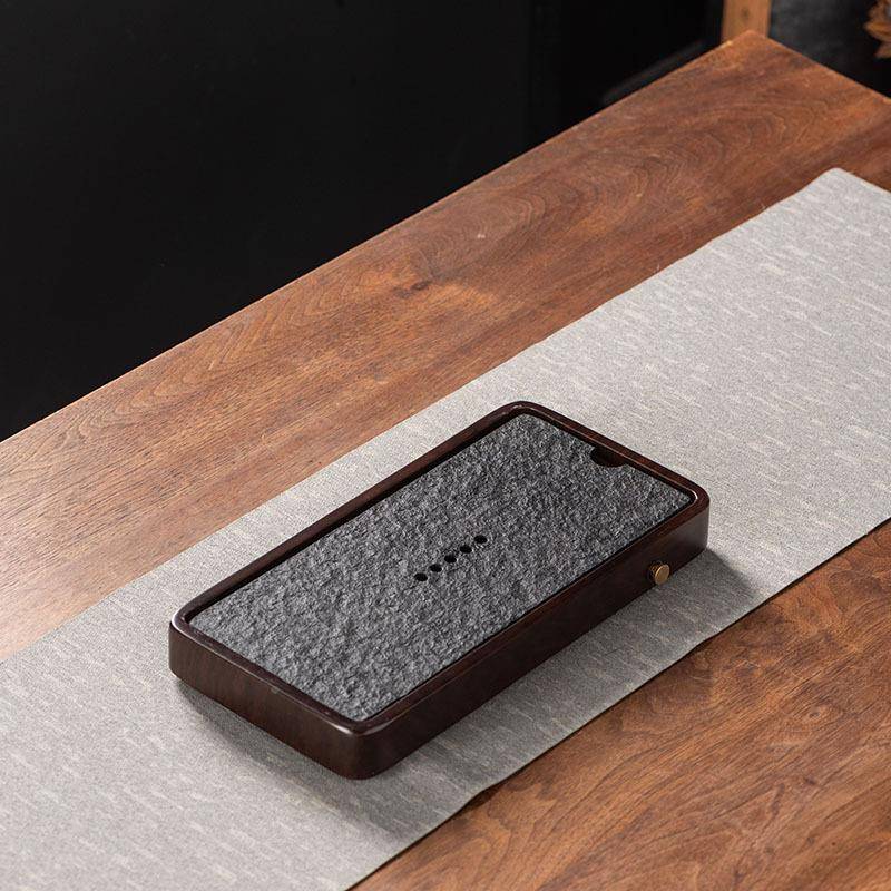 茶盘家用2025新款托小型乌金石木长方形简约茶77013办公盛水实蓄