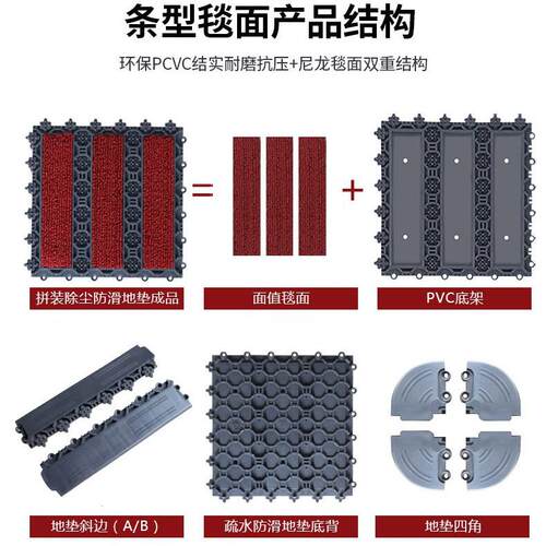 室外pv防滑垫子酒店商口场脚轻奢户外门拼接81009垫入户门c地垫