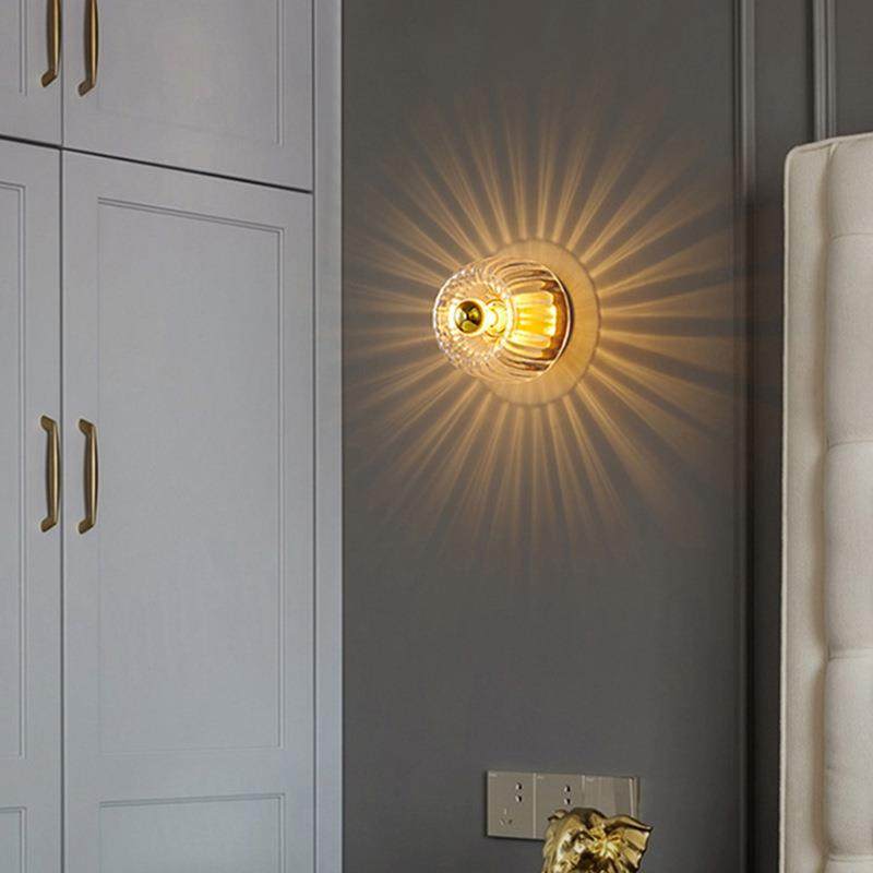 壁全铜过道玄关玻璃灯感轻PID奢个螺性丝走廊入户洗手间阳台光芒