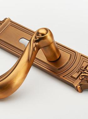 欧室式用卧室门锁执手木门把手OGY内房门美式实通用型机械家门锁