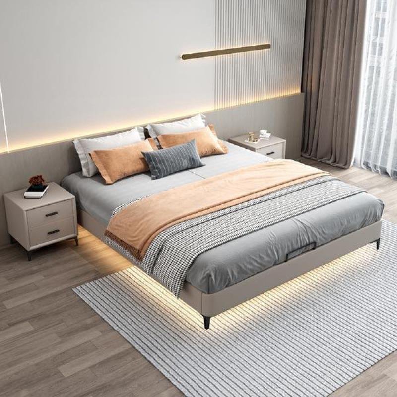 无头床子排骨架小BLV床户型实矮木透气意式简架约现代轻奢床主卧