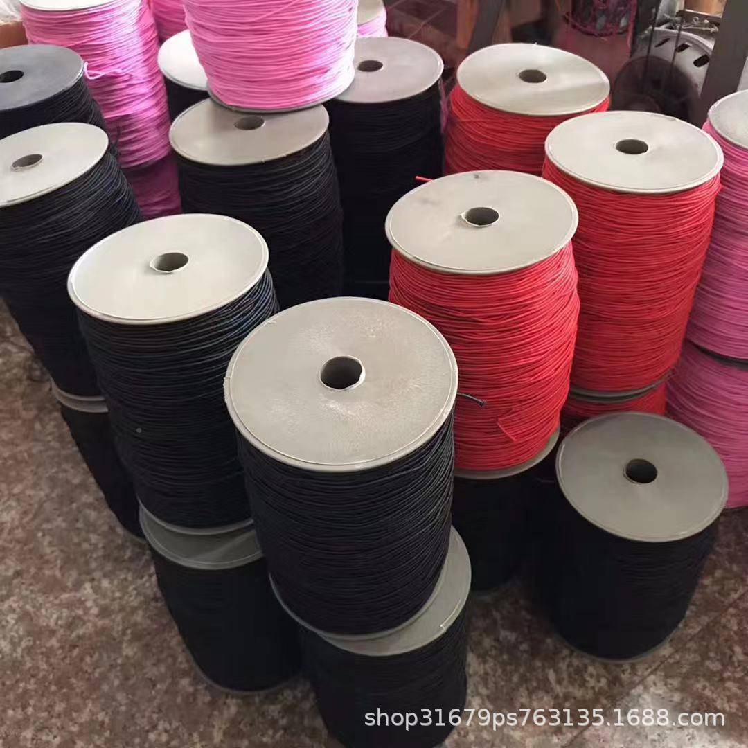 现货细线圆松牌紧JYQ带1mm弹线商标吊手工穿珠弹力力绳乳胶松紧绳