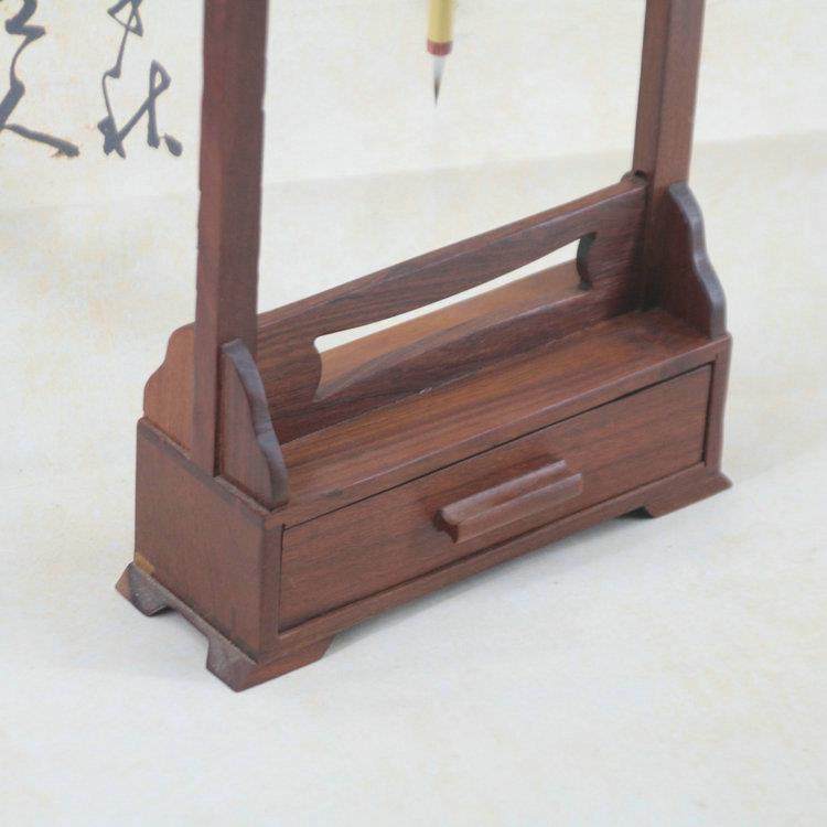 花梨木笔房宝挂文四用品毛笔EQL架酸枝笔木笔挂