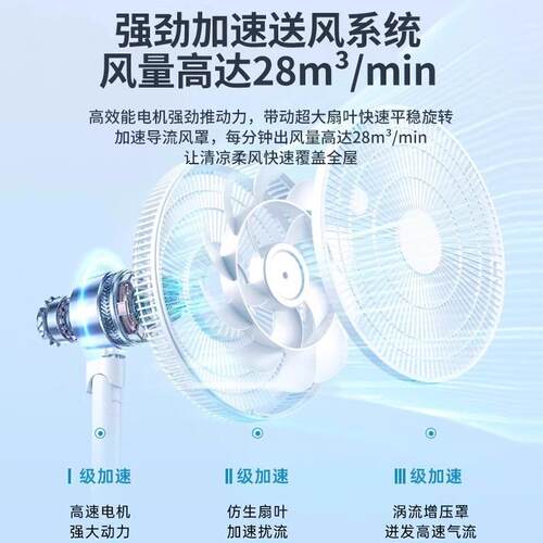 dde电风扇落扇家地用式超静音025新款大电风扇风力立卧室小型2能
