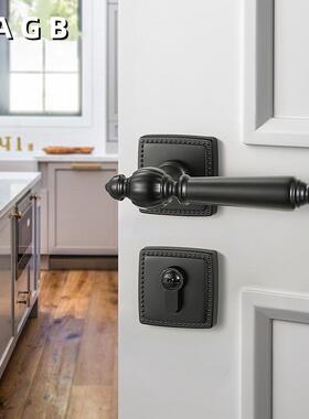 BAGB实磁门锁房室门卧吸室锁具内静音法美式CTJ木家用黑色把手内