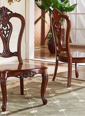 式全实木餐椅木面复古简约靠背椅美欧卧ZG-81865室书式电脑椅房子