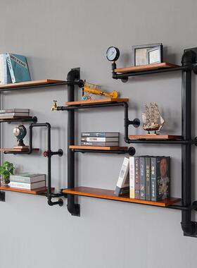 美式工业风意创铁艺置架家客居厅OIF上墙物侧挂多层收纳侧挂书架