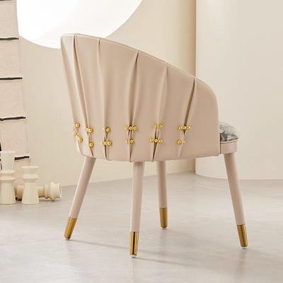 意式简轻家奢背餐椅用极现代简约靠椅餐桌椅GCY01不锈钢化妆椅餐