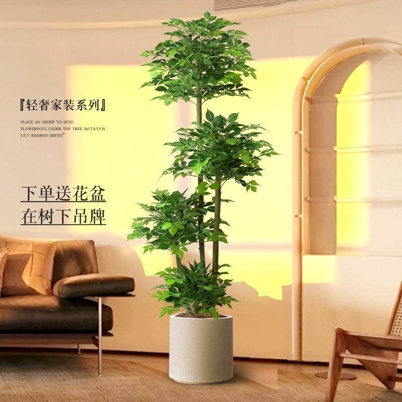 仿真幸植摆物福树发财树客厅大型件落地假600绿植室内家居装饰假