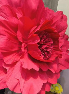 新芍药花花头大型纸艺花y成品手美SCL工di婚庆家居陈皱纹纸引款路