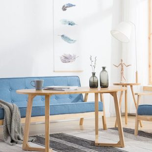 桌子60cm高茶几可吃饭餐桌实木客厅家用长方形小户型简约原木矮桌