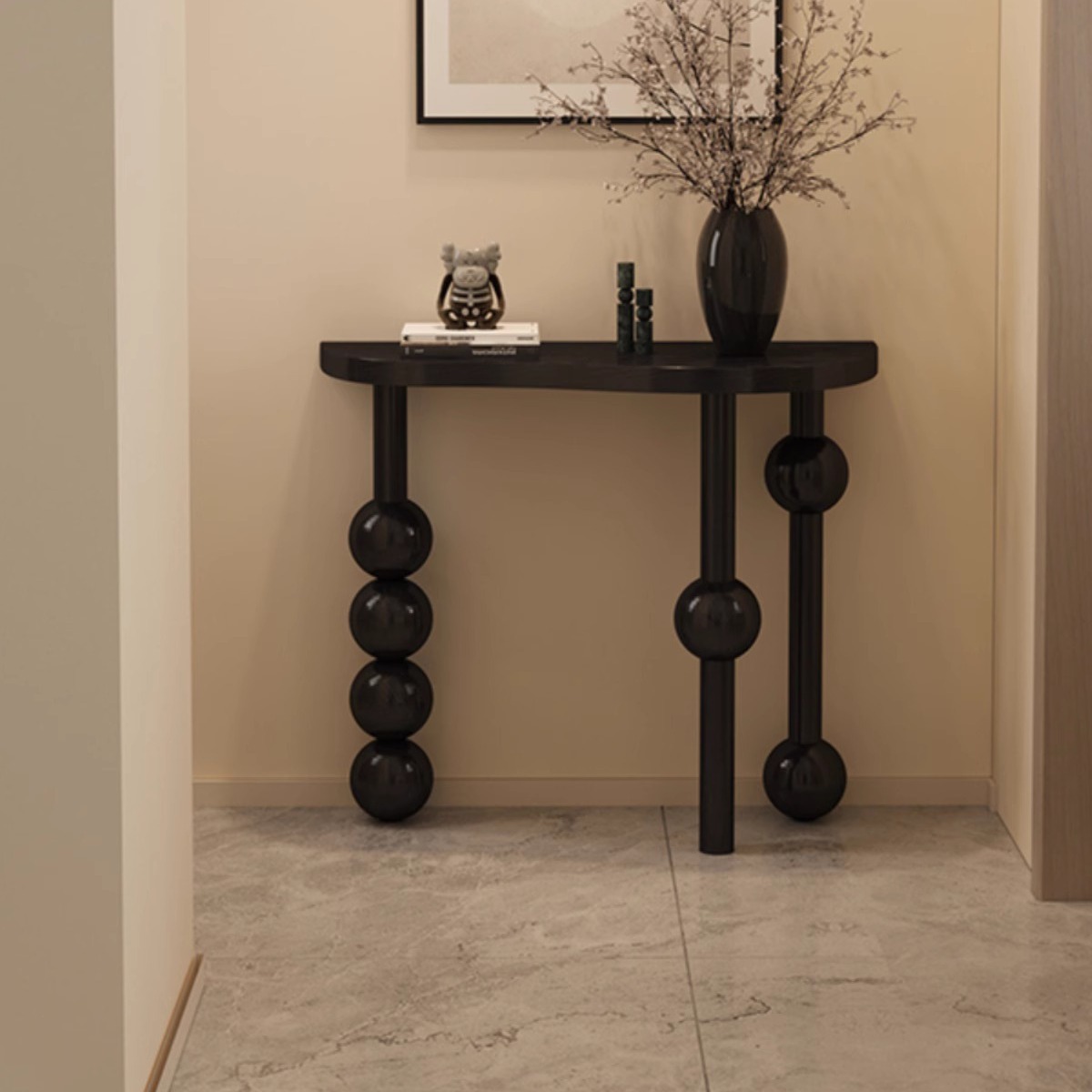 法式复古实木中古玄关桌过道走廊玄关台入户书桌贡桌现代北欧艺术