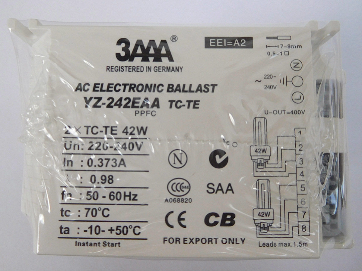3AAA YZ242EAA TC-TE 2*TC-TE42W 一拖二42W筒灯镇流器