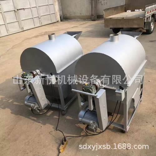 电加热大豆花生炒料机小型滚筒炒货机开心果加工翻炒机