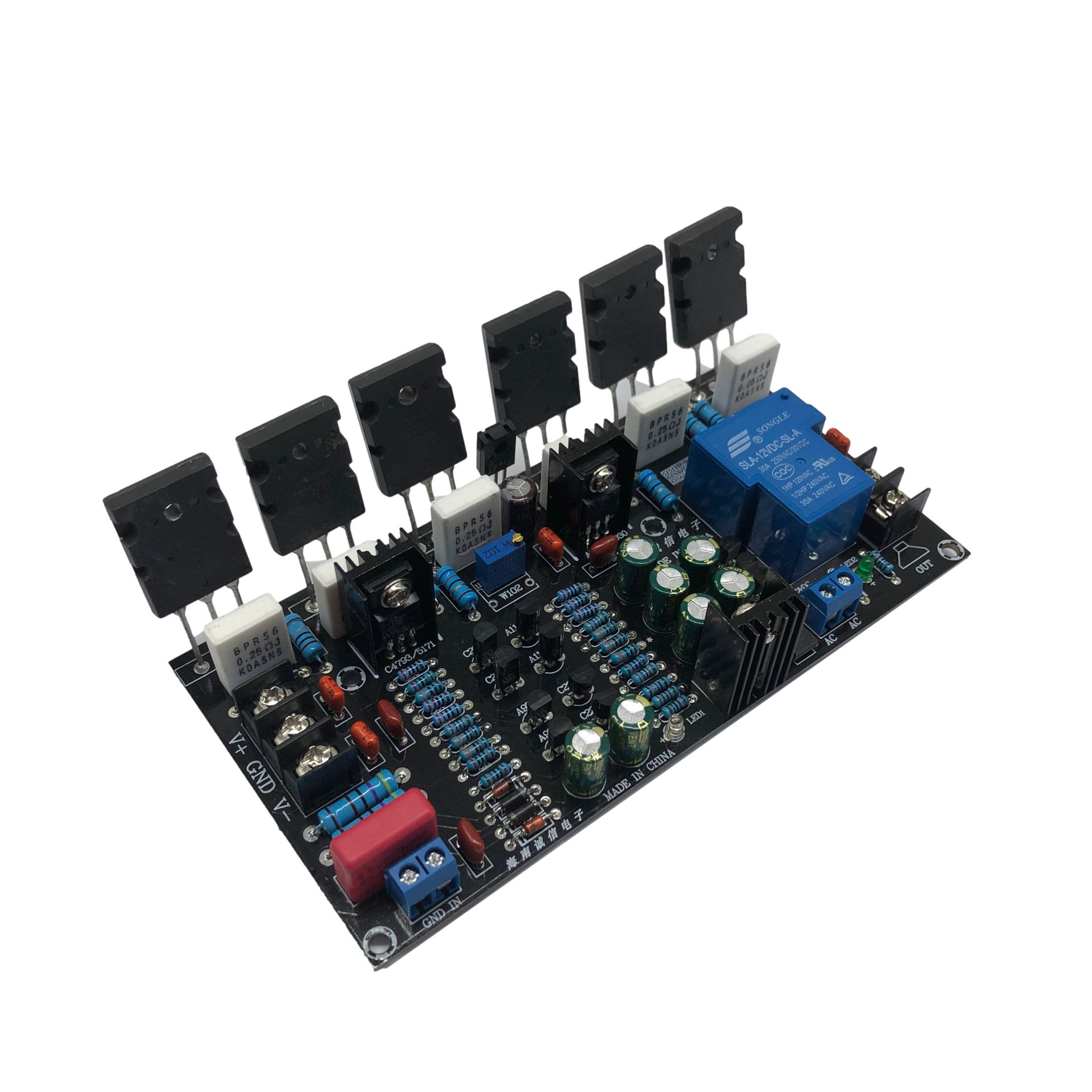 单声道300W功放板1943+5200后级功放板带喇叭保护电路设计使用