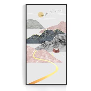 室内装饰画入户玄关装饰画竖版北欧抽象画走廊过道挂画玄关画