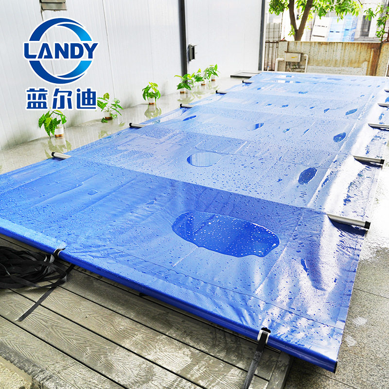 泳池管道PVC安全盖布承重强蓝尔迪厂家泳池保温膜防尘泳池盖