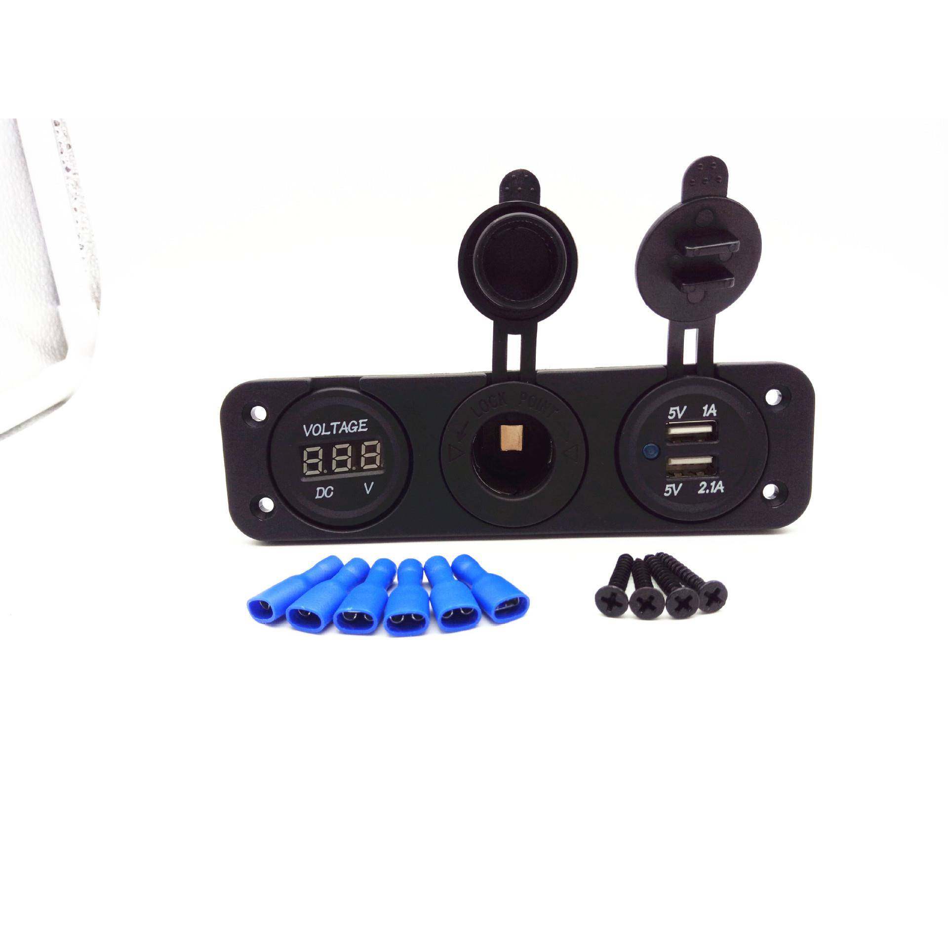 12V-24V通用一拖三车载双USB充电器带电压表头带电源母座取电器,纺织面料/辅料/配套,纺织机械配件,淘宝优惠券,粉丝福利购,淘宝优惠卷