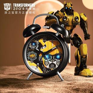 正港变形金刚闹钟男孩卡通机器人座钟静音走时夜光儿童学生小台钟