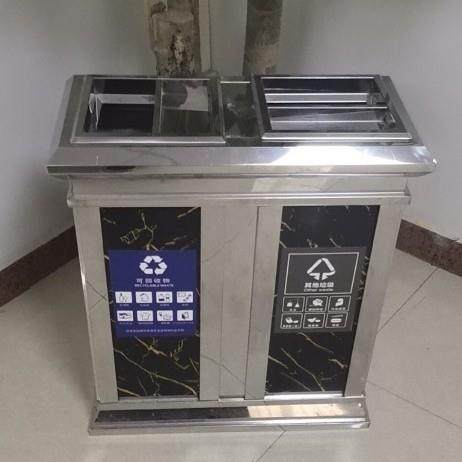 不锈钢分类垃圾桶脚踏式环境客厅酒店办公室室内烟灰缸方形垃圾桶